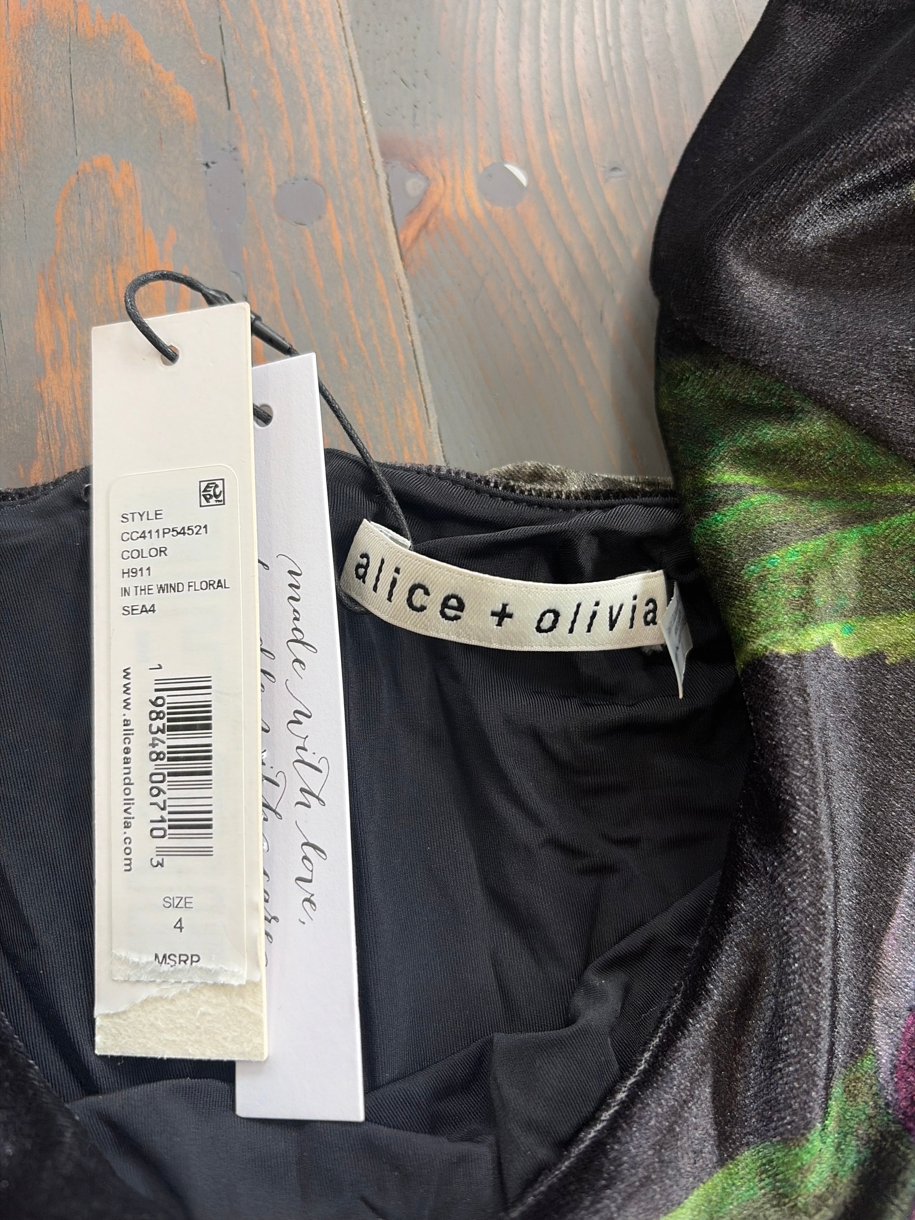 Alice & Olivia Delora Scoop Neck Midi Dress - Size 4 - NWT