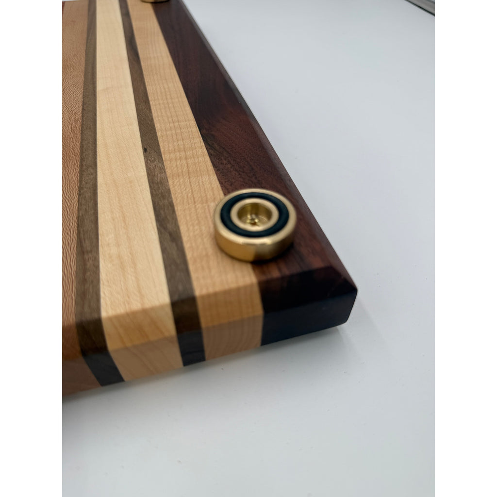 Handcrafted Edge Grain Cutting Board, Walnut Maple Sycamore Padauk, 15.5 x 9.75 x 1.5, SKU 1479