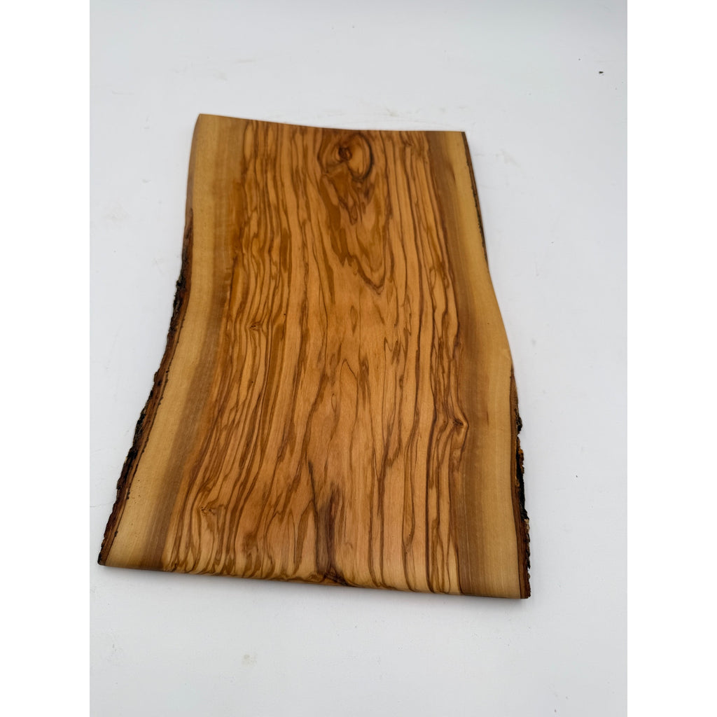 Italian Olive Wood Charcuterie Board 15x10x.75, live edge serving tray, durable cutting board, natural grain pattern, handcrafted kitchen, o