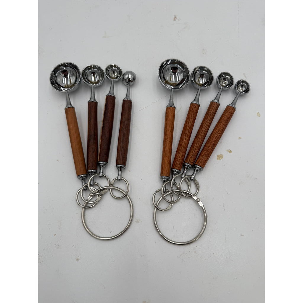 Handcrafted Wooden Measuring Spoons, Set of 4, Lacewood Handles, Tbsp to 1/4 Tsp, SKU 1423