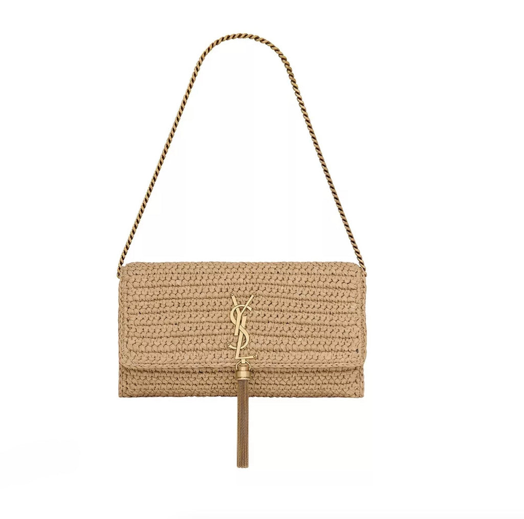 6999 - Saint Laurent Medium Kate 99 Tassel Raffia- NWT