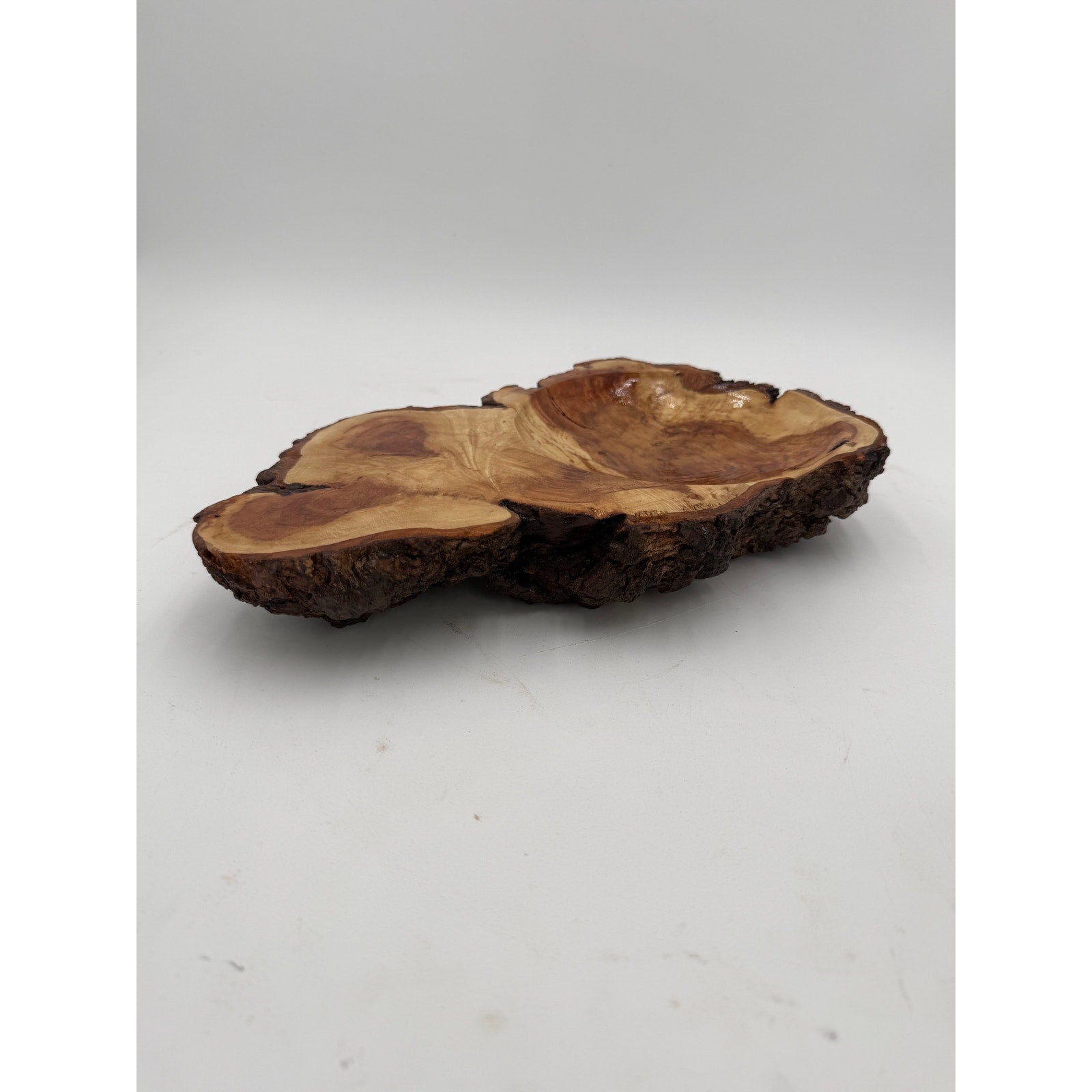 Maple Burl Live Edge Hand Turned Wood Bowl, decorative centerpiece, 11"x7"x2", artisan crafted, natural bark edge