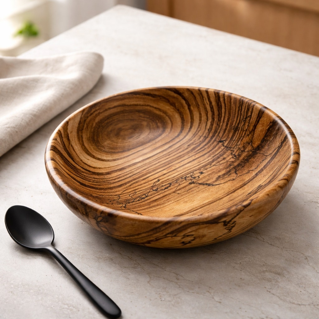 Hand Turned Tiger Wood Decorative Bowl, 6 x 1.5 in, small catchall, natural striped grain, handmade gift