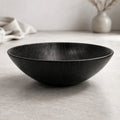 Hand Turned Black Oak Wood Bowl 9.75 x 3.25, food safe finish, handmade, decorative serving, salad or fruit