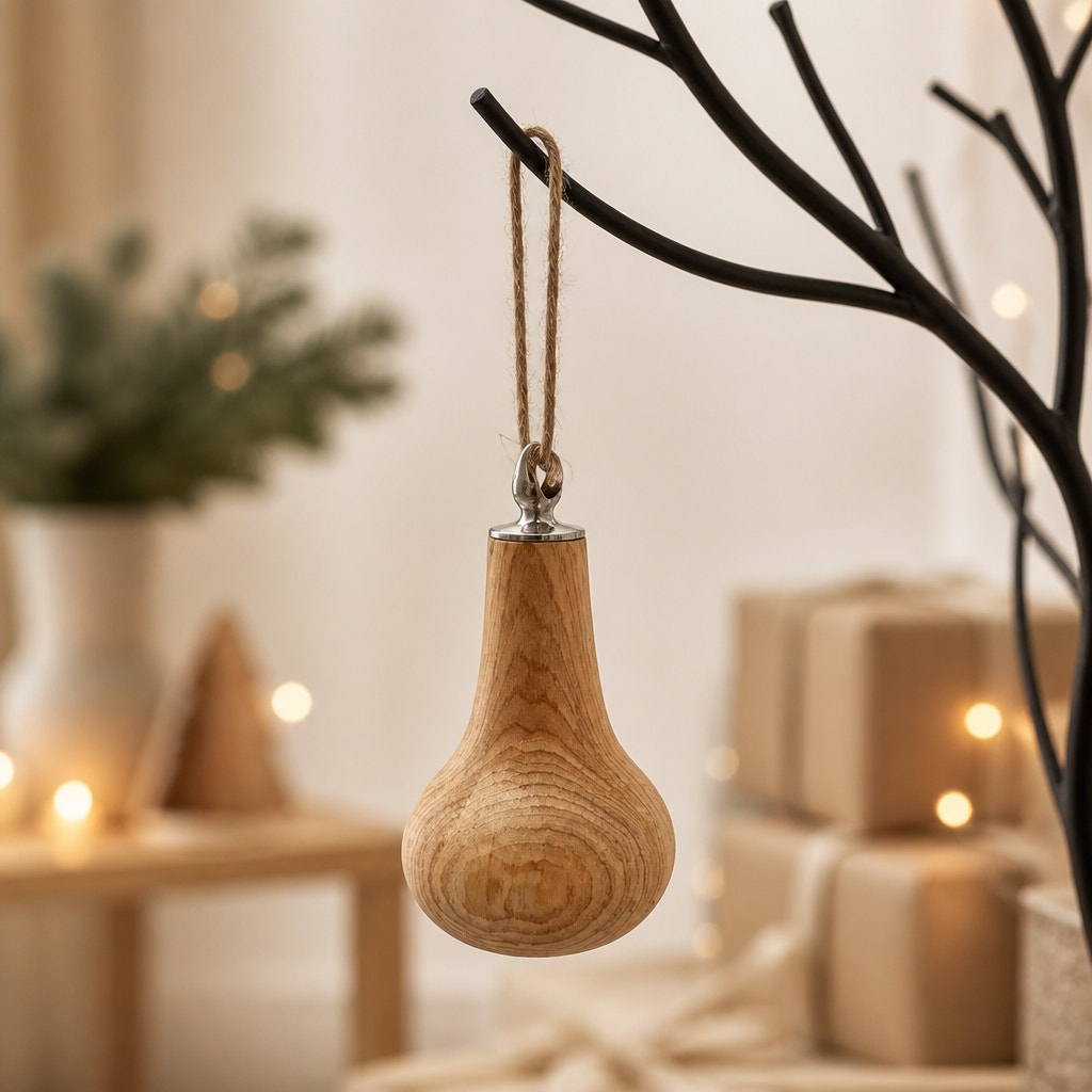 Hand Turned Christmas Ornament Group 4, Unique Design, Crafted Wood, One of a Kind Holiday Decor