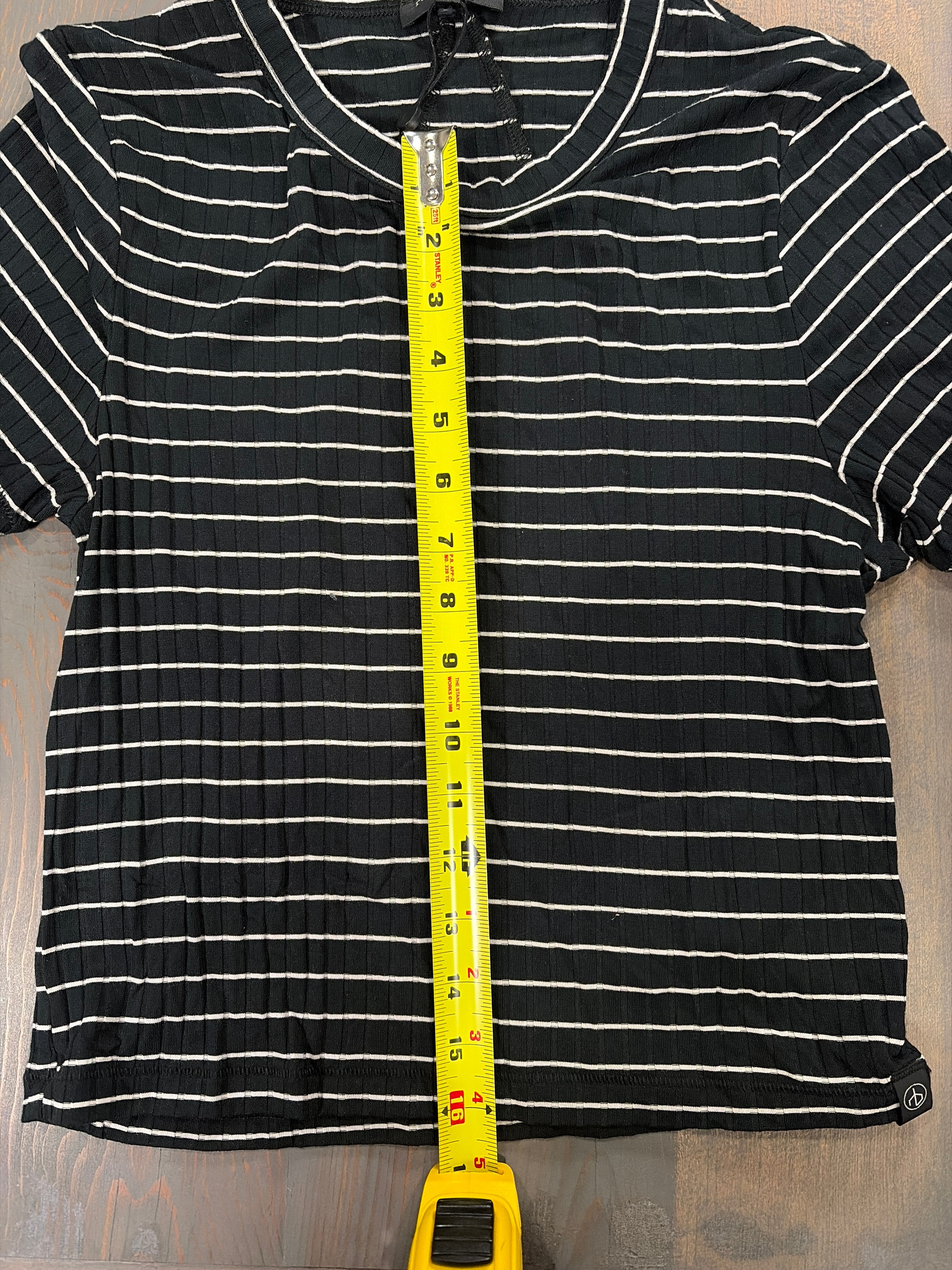 5674 - Rag & Bone Luca Stripe Rib Baby Tee - Size M - NWT - Retail $158