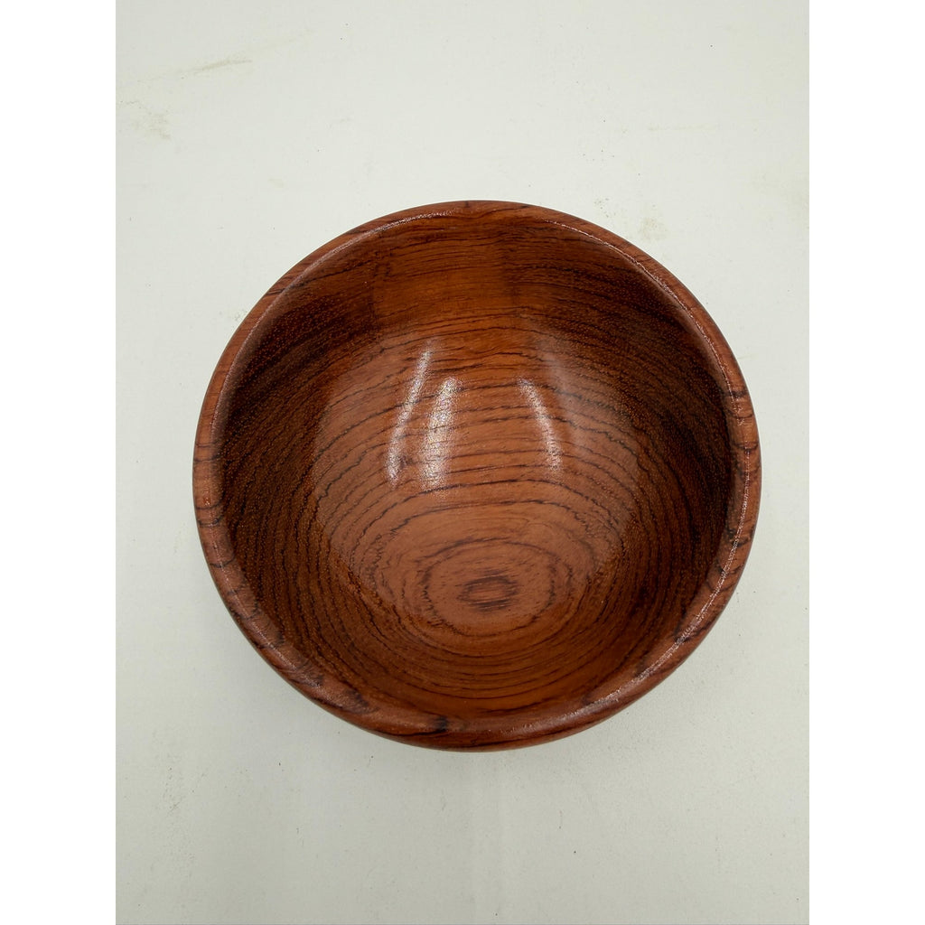 Small Bubinga Serving and Catchall Bowl, food safe finish, handmade woodturning, desk or entry dish, 5 x 1.75 in