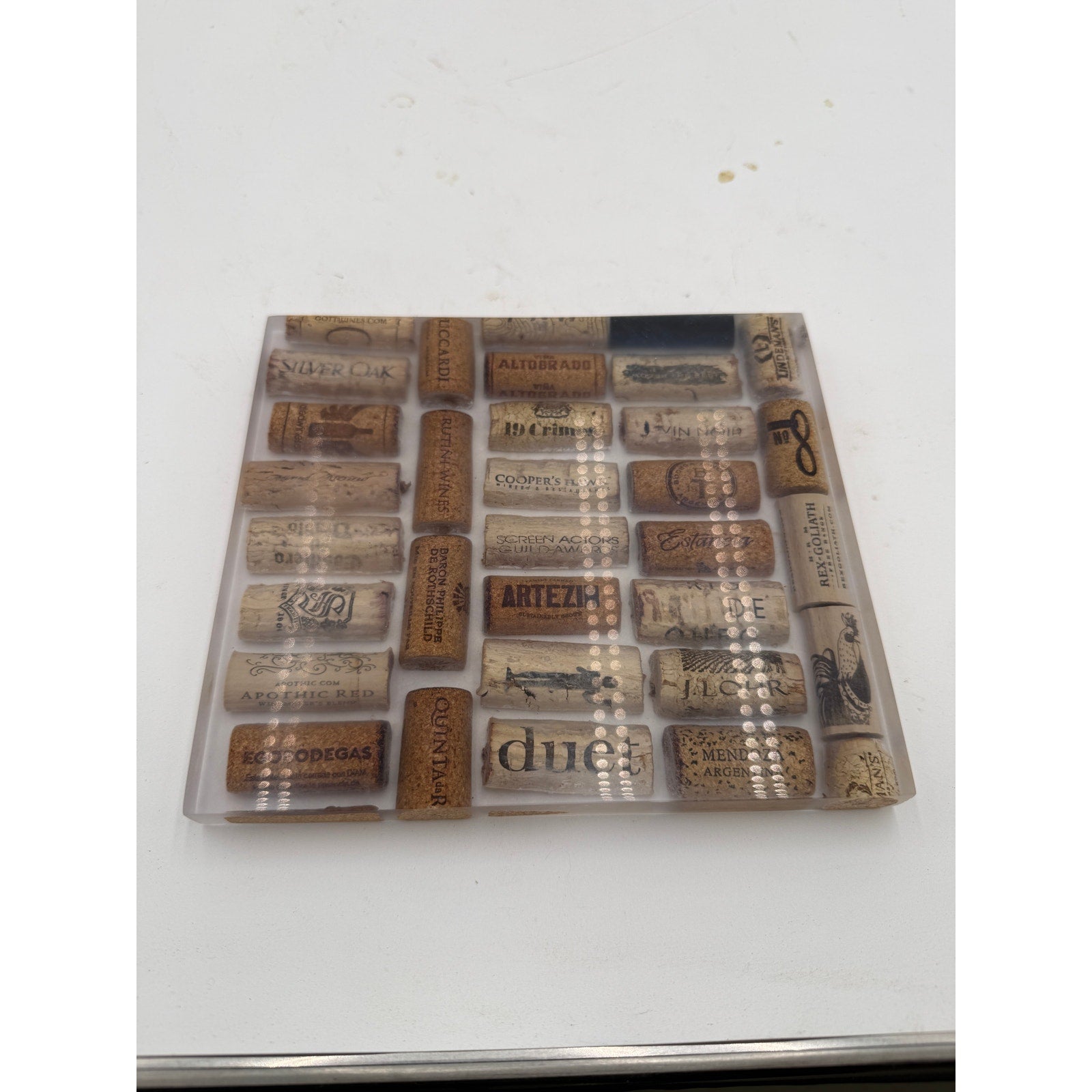 Handcrafted Epoxy Charcuterie Board, Wine Corks, Jewelry Inlay, Walnut Sawdust, SKU 1434
