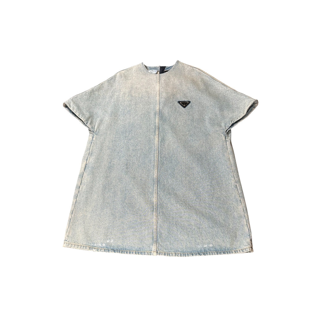 Prada Denim Shift Dress Light Blue Size 38 Excellent Condition