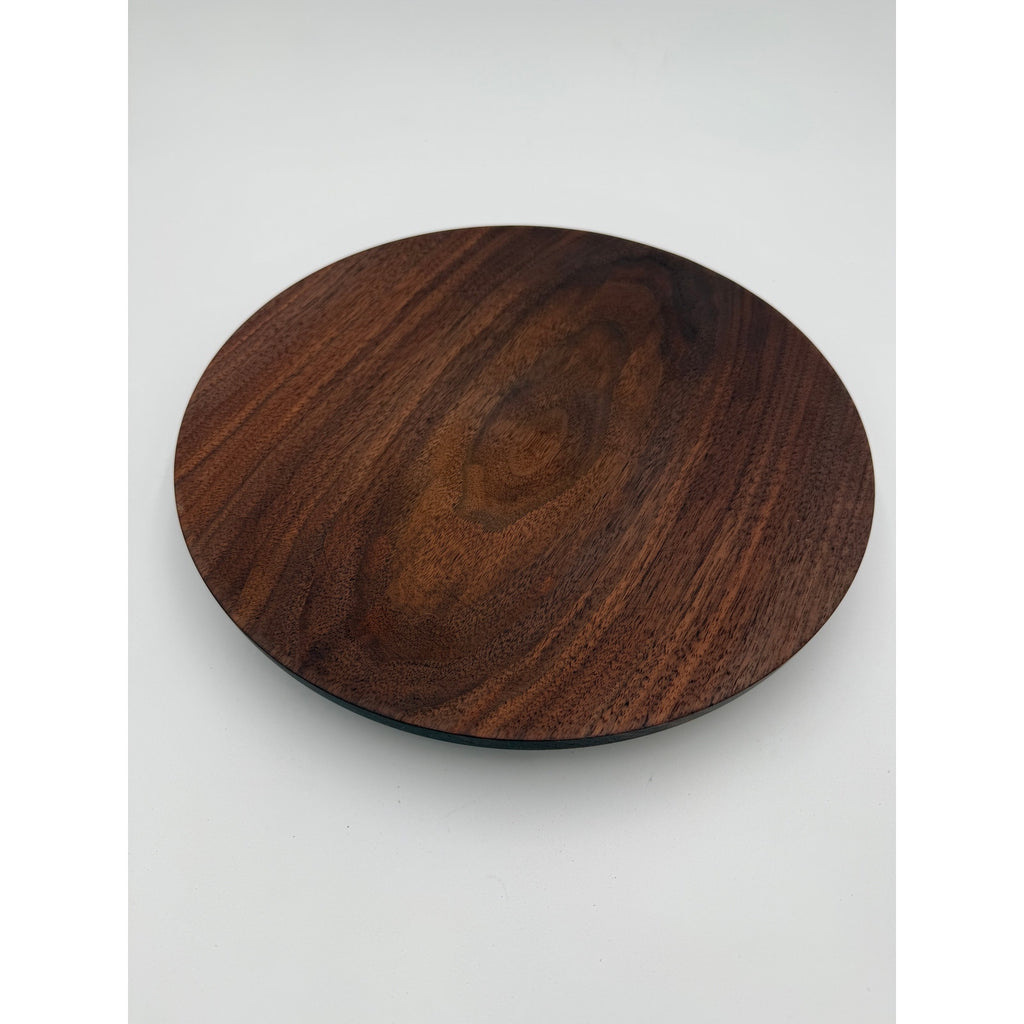 Hand Turned Walnut Serving Platter, 12.5 Inch, Rich Grain Patterns, SKU 1461