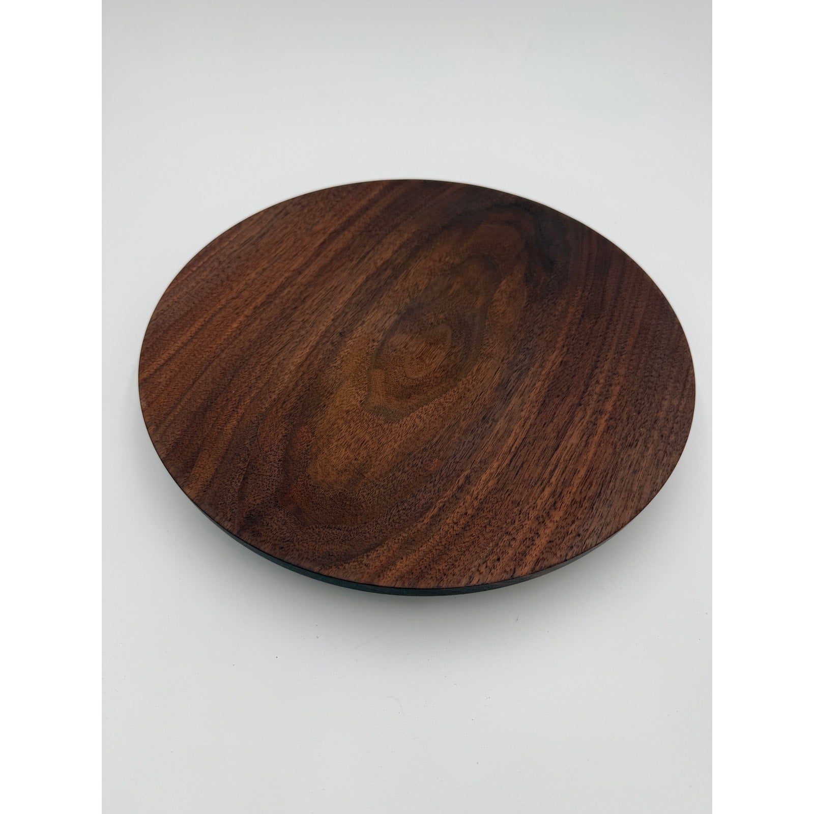 Hand Turned Walnut Serving Platter, 12.5 Inch, Rich Grain Patterns, SKU 1461