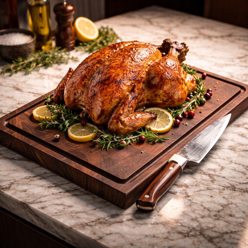 Walnut End Grain Carving Board for BBQ Feasts, extra large size, drip groove, dual grips, 20.25x12.25x1.25, chef quality