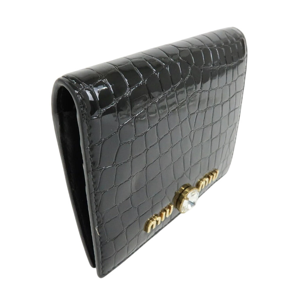 MIU MIU embossed patent leather bi-fold compact wallet