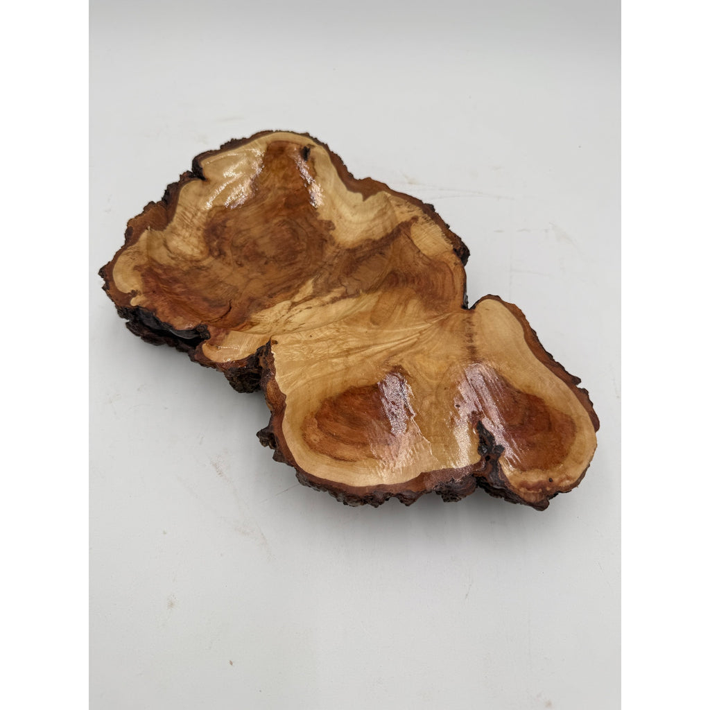 Maple Burl Live Edge Hand Turned Wood Bowl, decorative centerpiece, 11"x7"x2", artisan crafted, natural bark edge