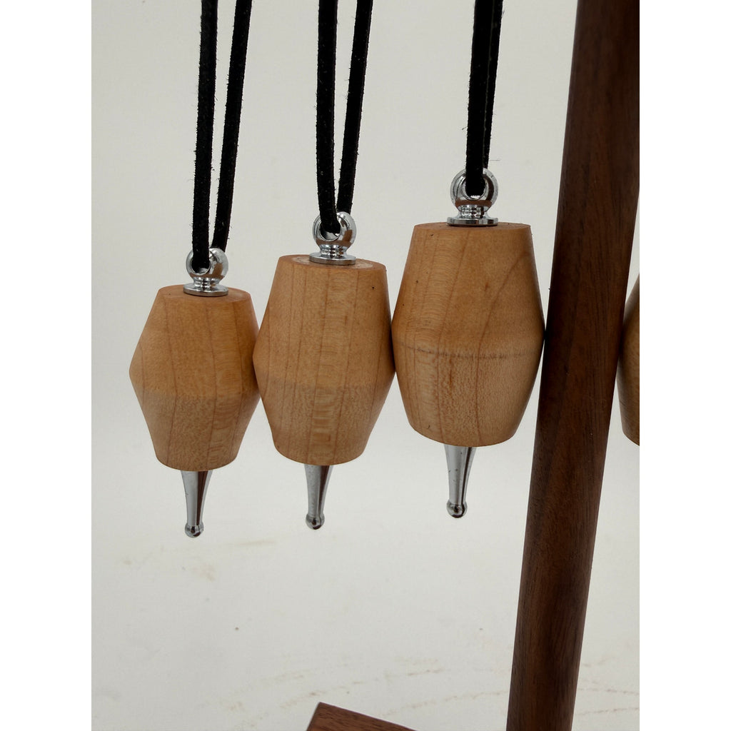 Hand Turned Maple Christmas Ornaments, Set of 6, 2.5 Inch, One of a Kind, SKU 1381