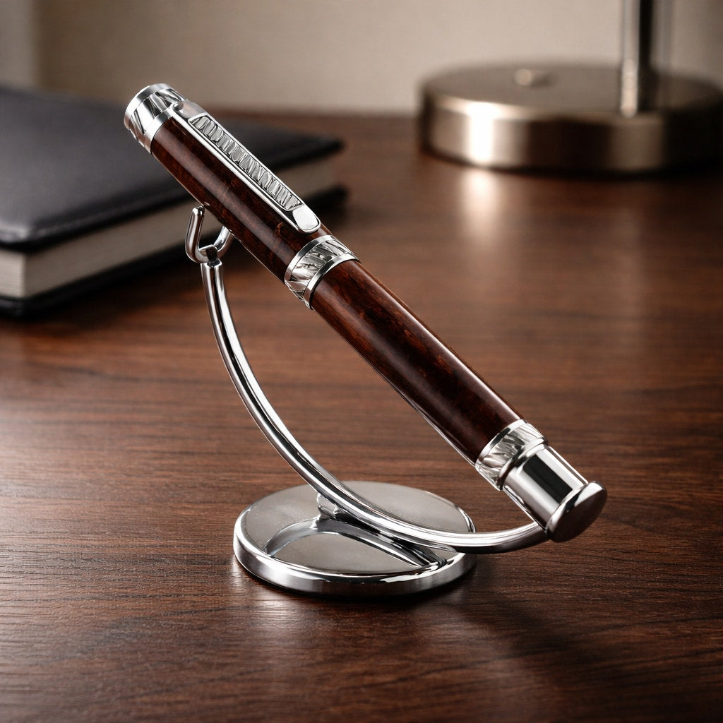 Honduran Rosewood Burl Rollerball Pen, Unique Handmade Pen
