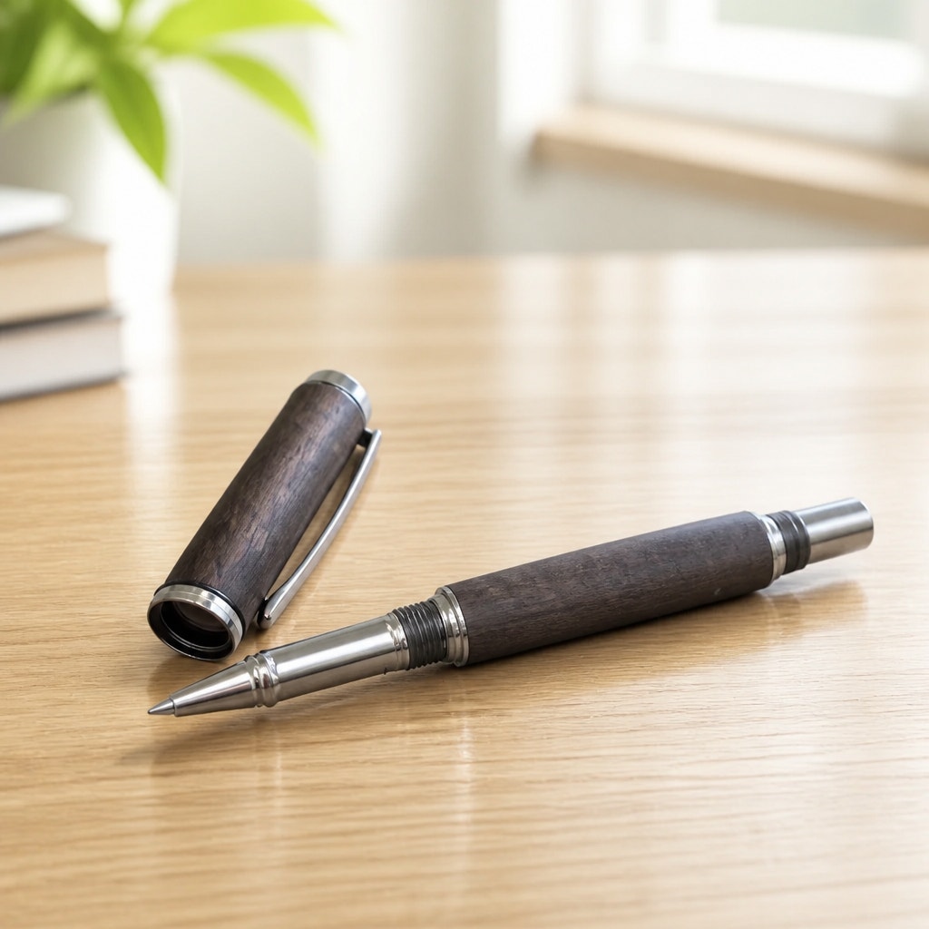 Deluxe Custom Baron Rollerball Pen, Hand Turned Mango Wood, Hand Crafted, SKU 1471