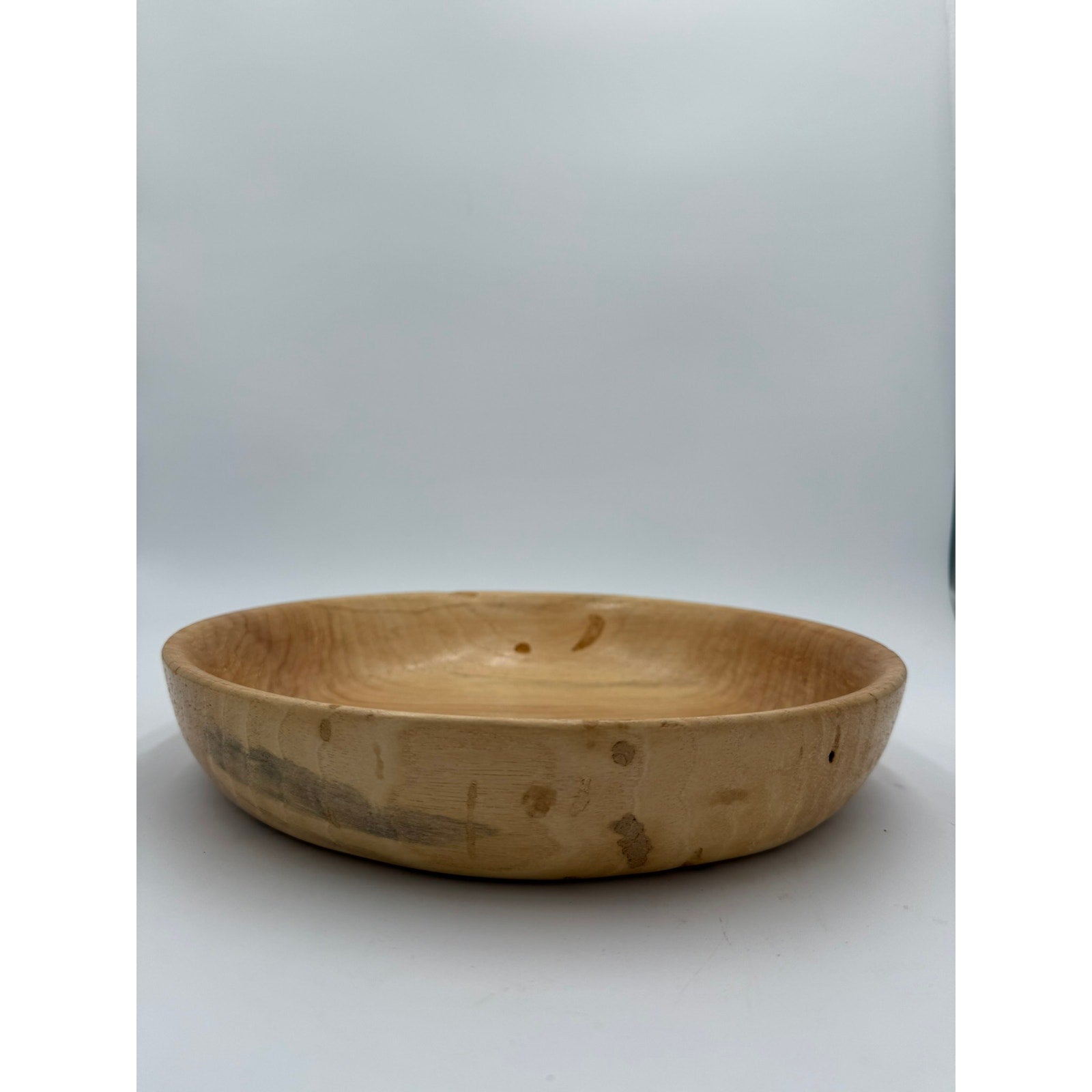 Hand Turned Pecan Wood Bowl 12x2 Decorative Piece, handmade, functional, centerpiece, natural finish, food safe oil