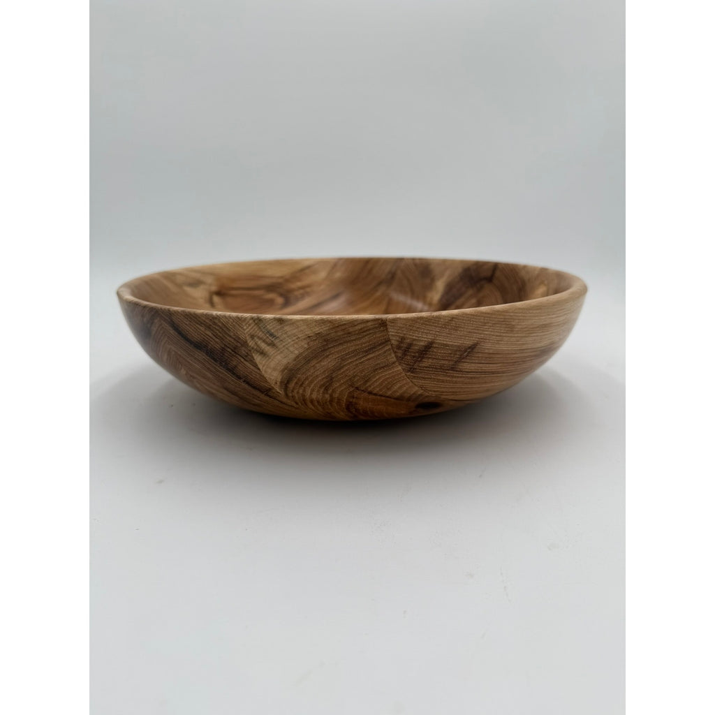 Hand Turned Hickory Wood Serving Bowl, 11.5 x 3, food safe finish, rustic kitchen decor, handmade functional