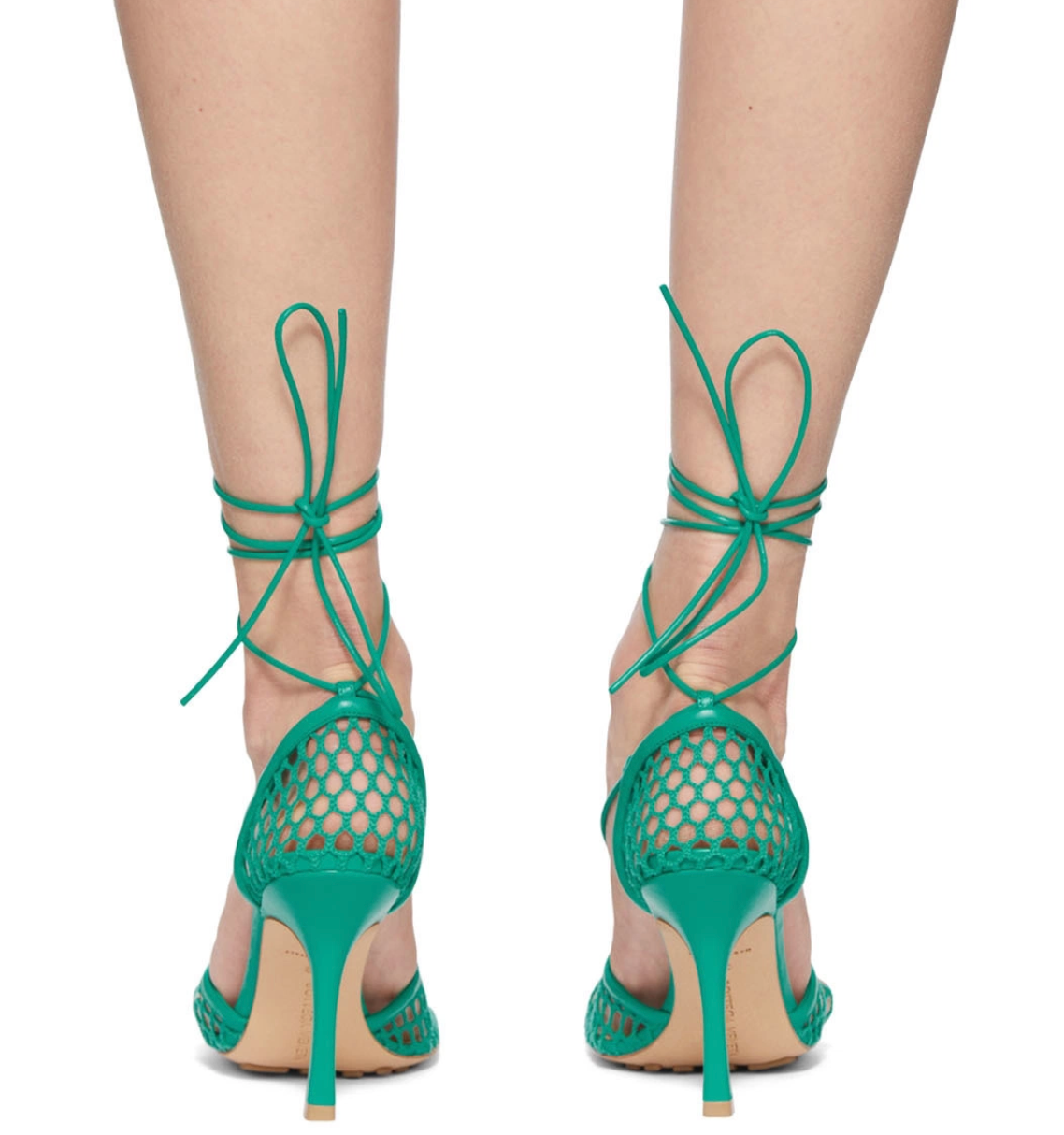 Bottega Veneta Stretch Ankle Strap Sandals in Acid Turquoise - New in Box