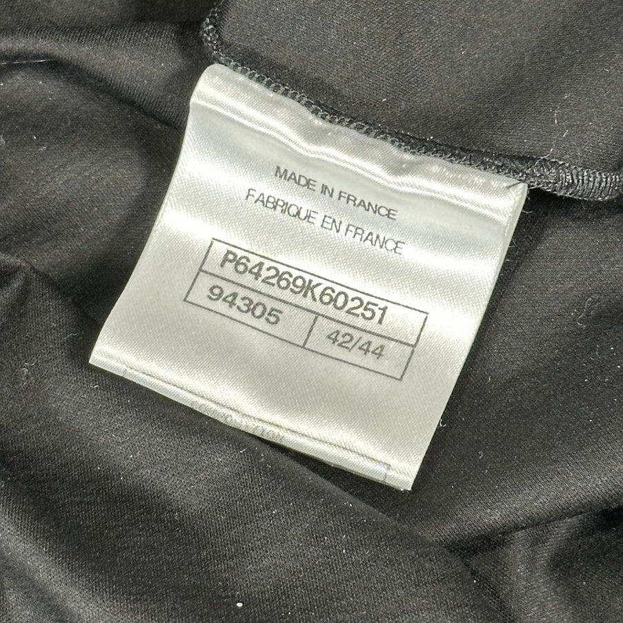 Chanel Black T-Shirt w/ Removable Crystal CC Brooch Size 42/44