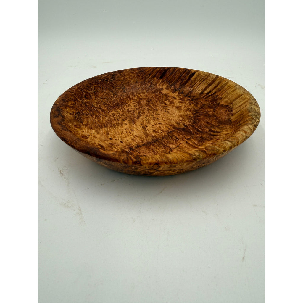 Avocado Burl Hand Turned Wood Bowl, 7.75 x 1.5 inches, food safe finish, handcrafted, one of a kind