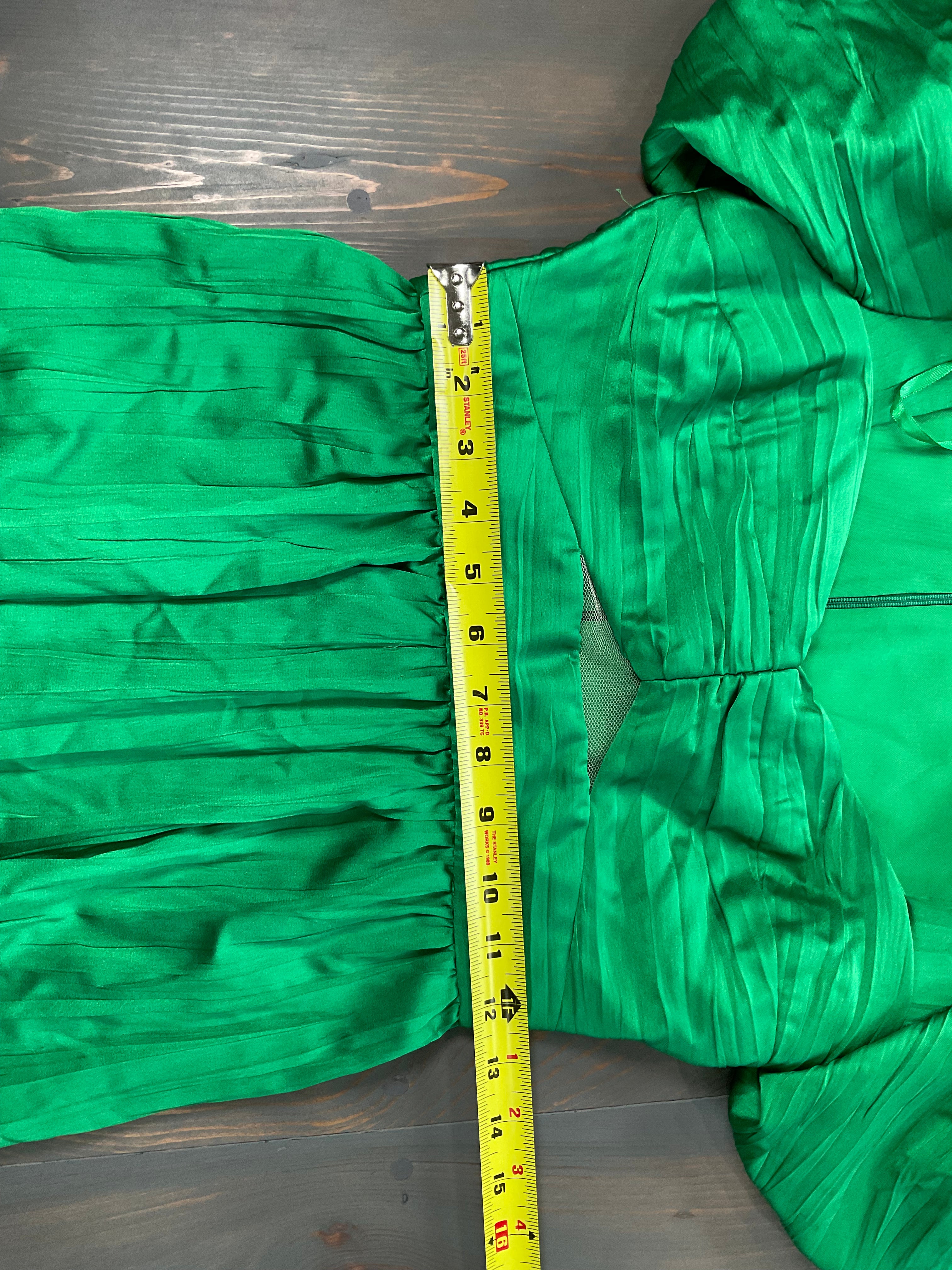Aqua Long Pleated Bodice Ball Gown - Size 0 - NWT