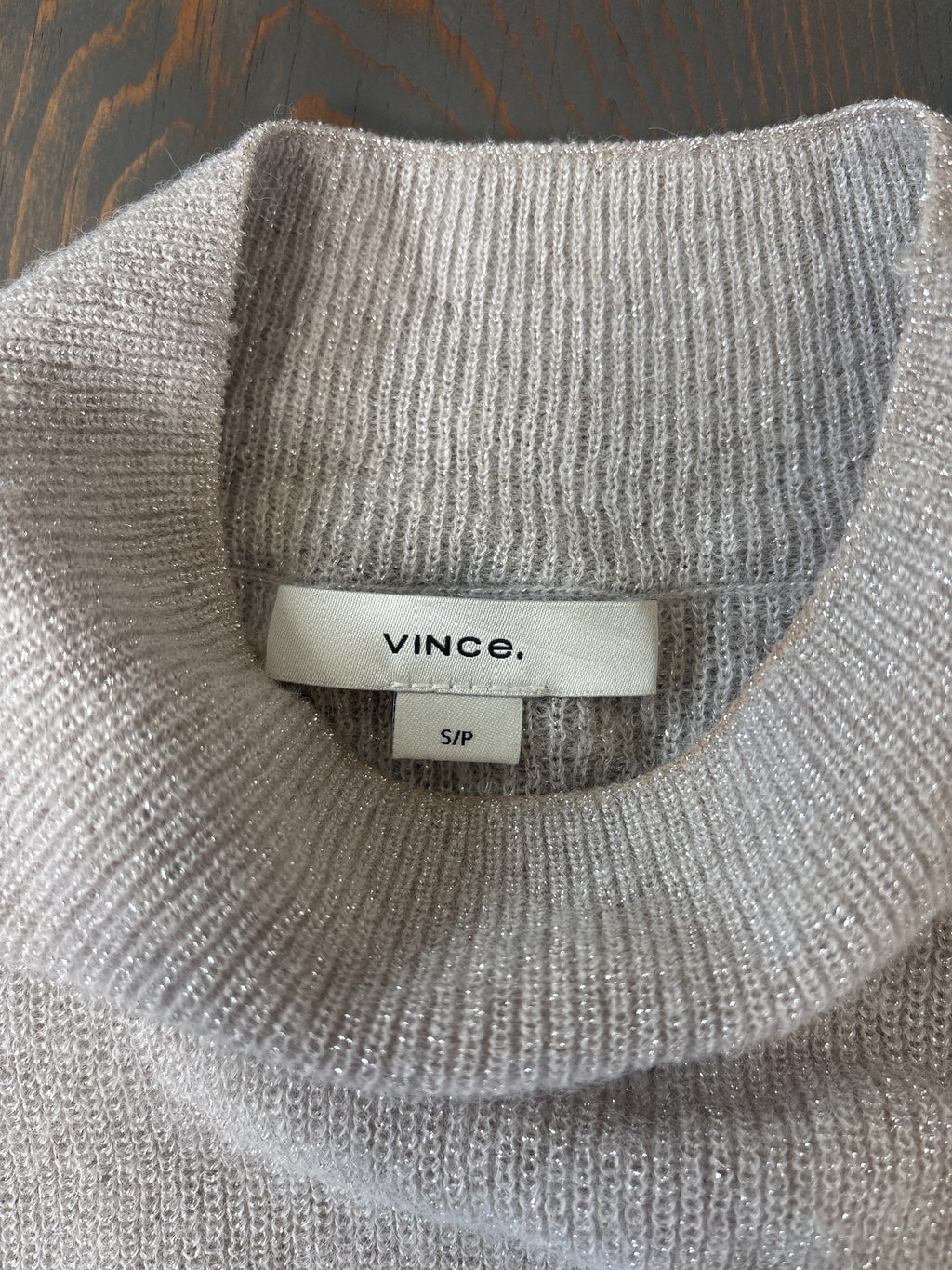 Vince Metallic Mock Neck Tan Tank - Size S - NWT