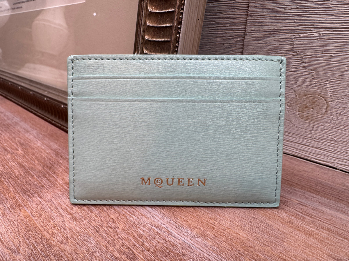 7455 - Alexander McQueen Card Case in Spearmint - NWT