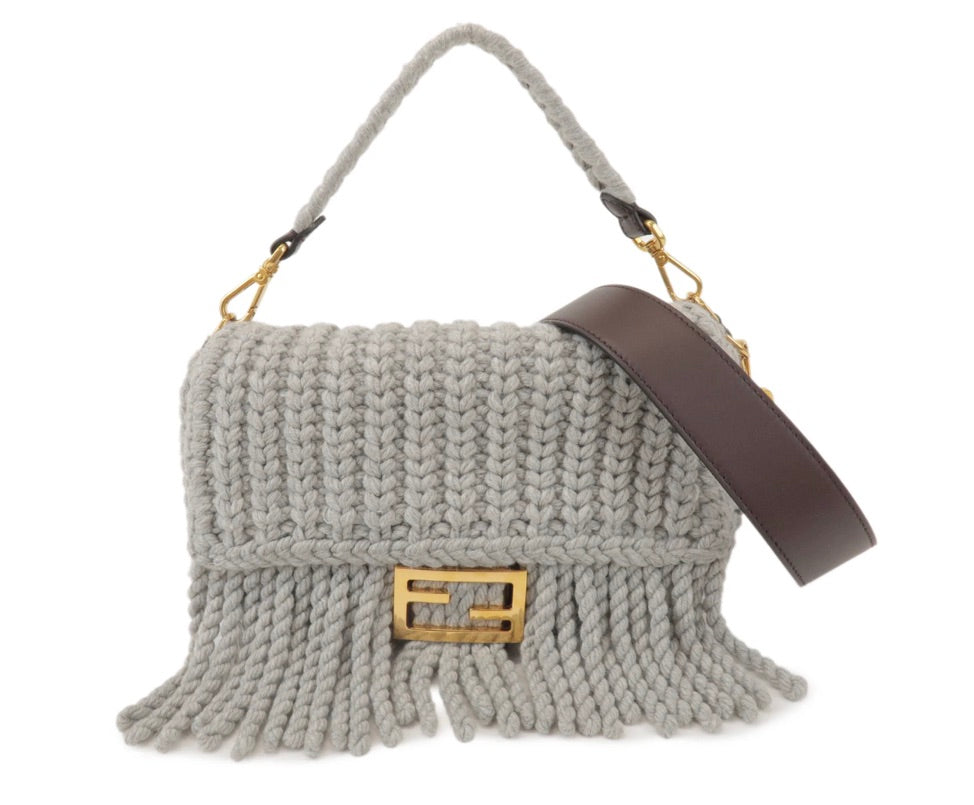 Fendi Baguette Crocheted Wool with Fringe
