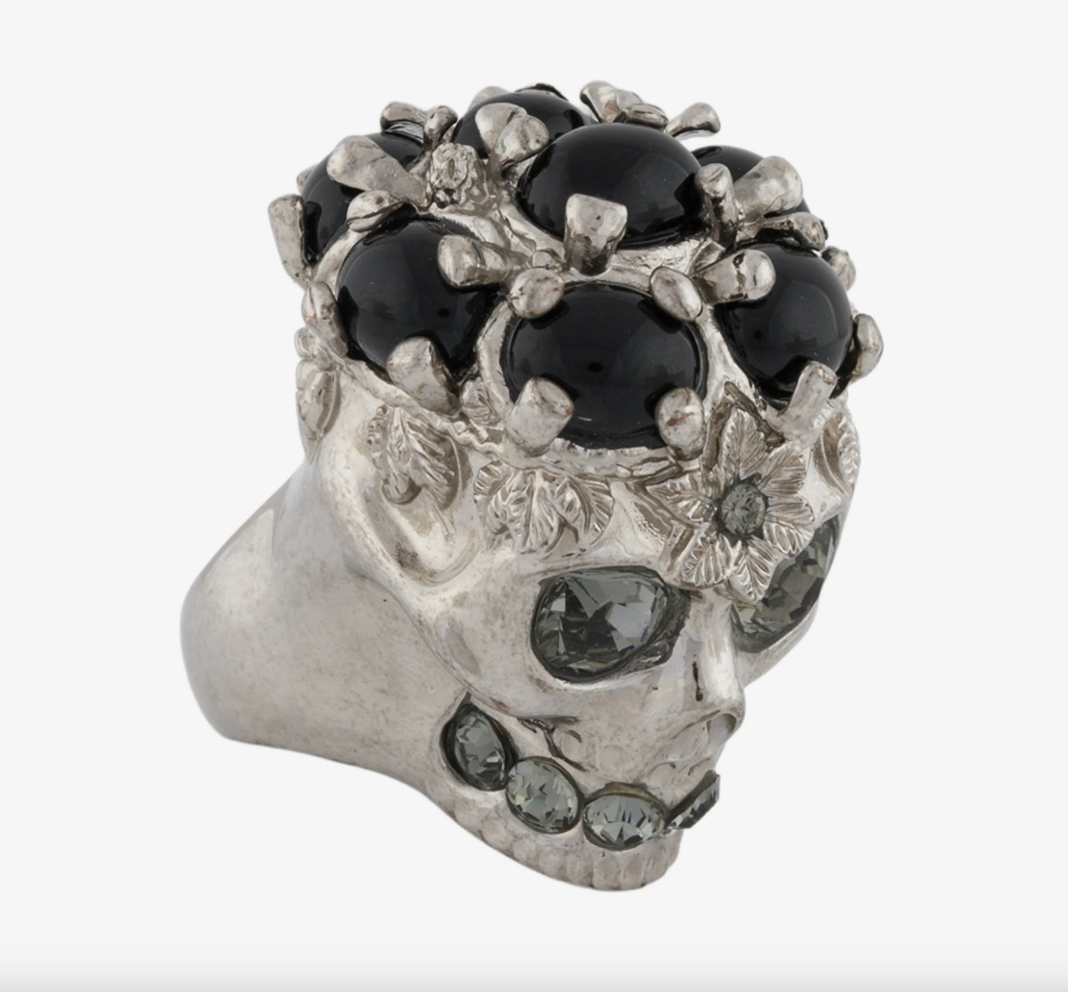 6908 - Alexander McQueen Resin & Crystal Skull Ring
