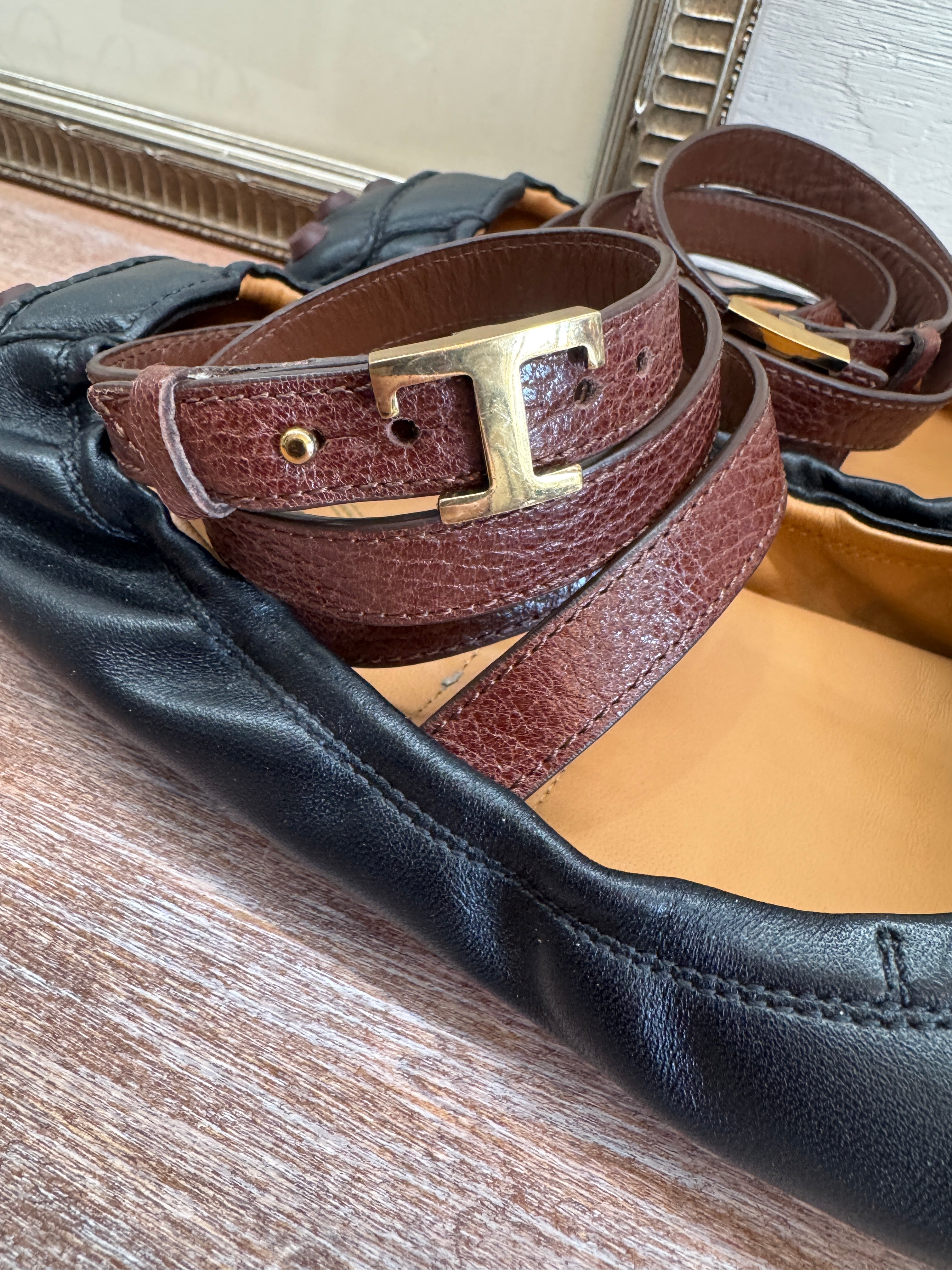 Tod's Black Leather Mary Janes - Size 42