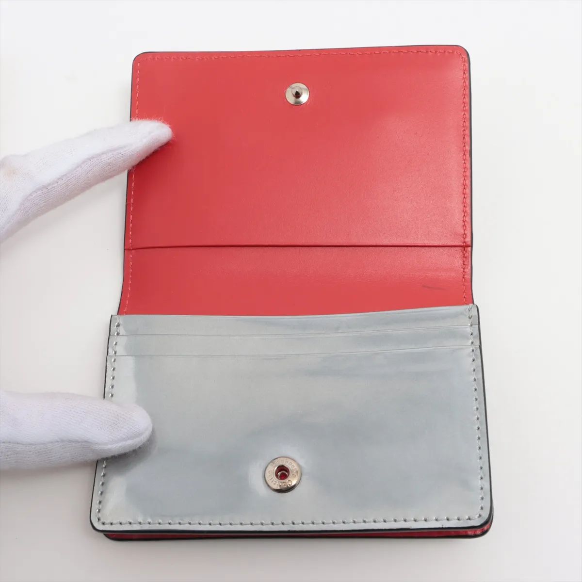 Christian Louboutin Loubiinthesky Card Case Silver