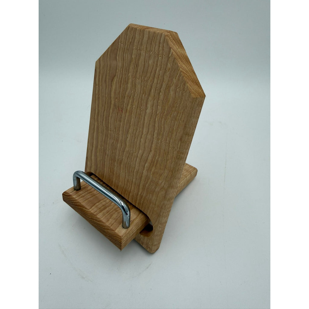Curly Maple Phone iPad and Cookbook Stand, handmade wood holder, 8.5x6 inches, kitchen counter stand, functional design