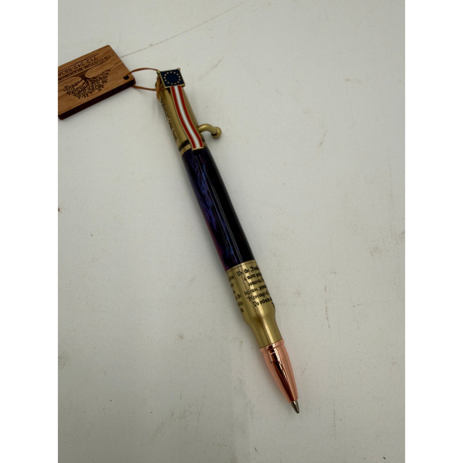 Hand Turned Bolt Action Ink Pen Gift for Patriots, celebrate America’s 250th anniversary, handcrafted, choice of colors and patterns