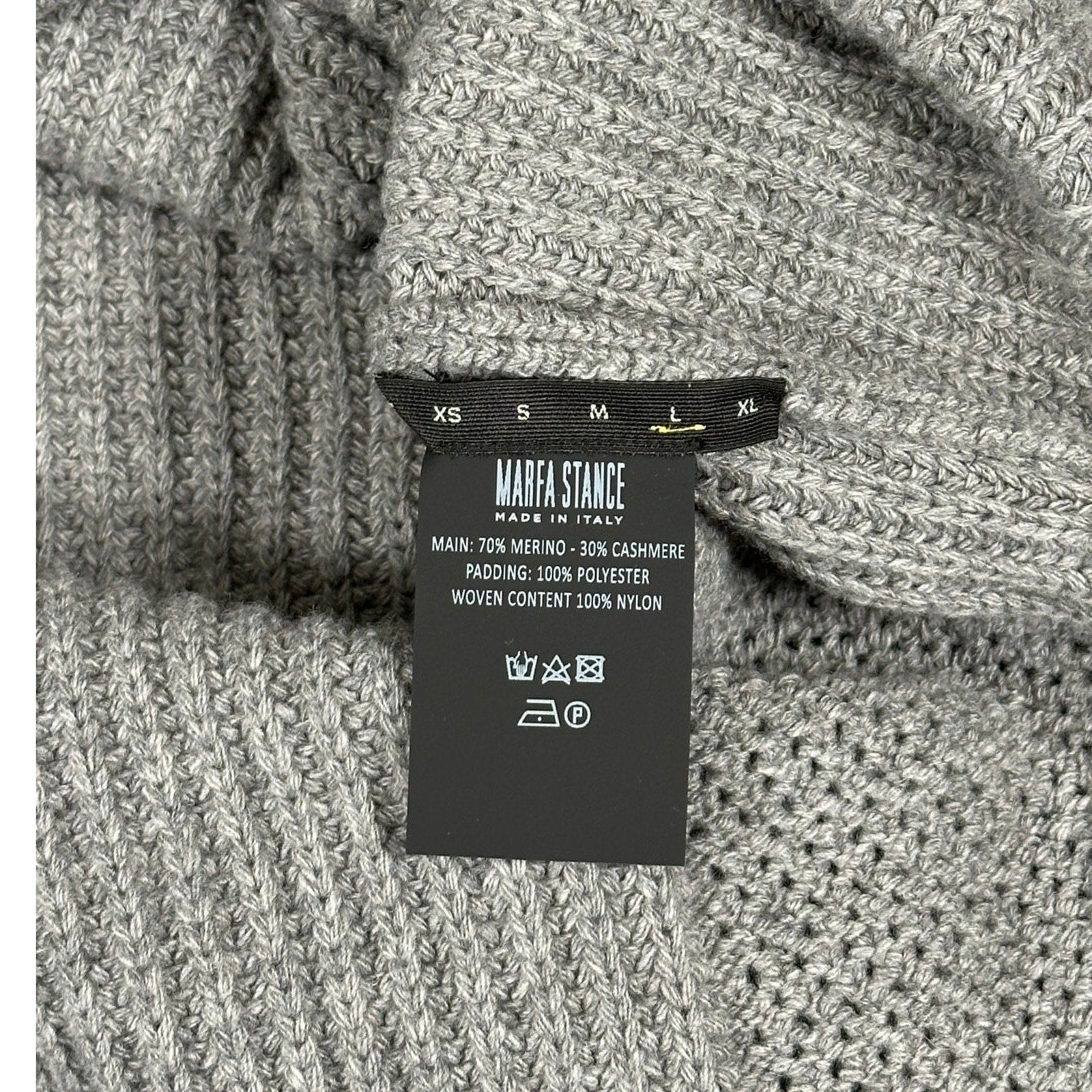 Marfa Stance Wool Cashmere Convertible Sweater Gray L