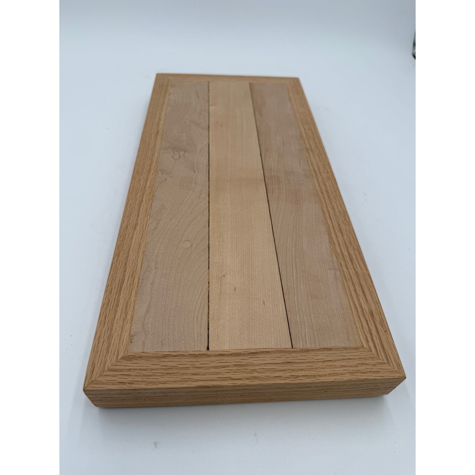 Reclaimed Maple Charcuterie and Cutting Board, Shenandoah Iowa rink wood, hand crafted, 17.5x8.25x1.5