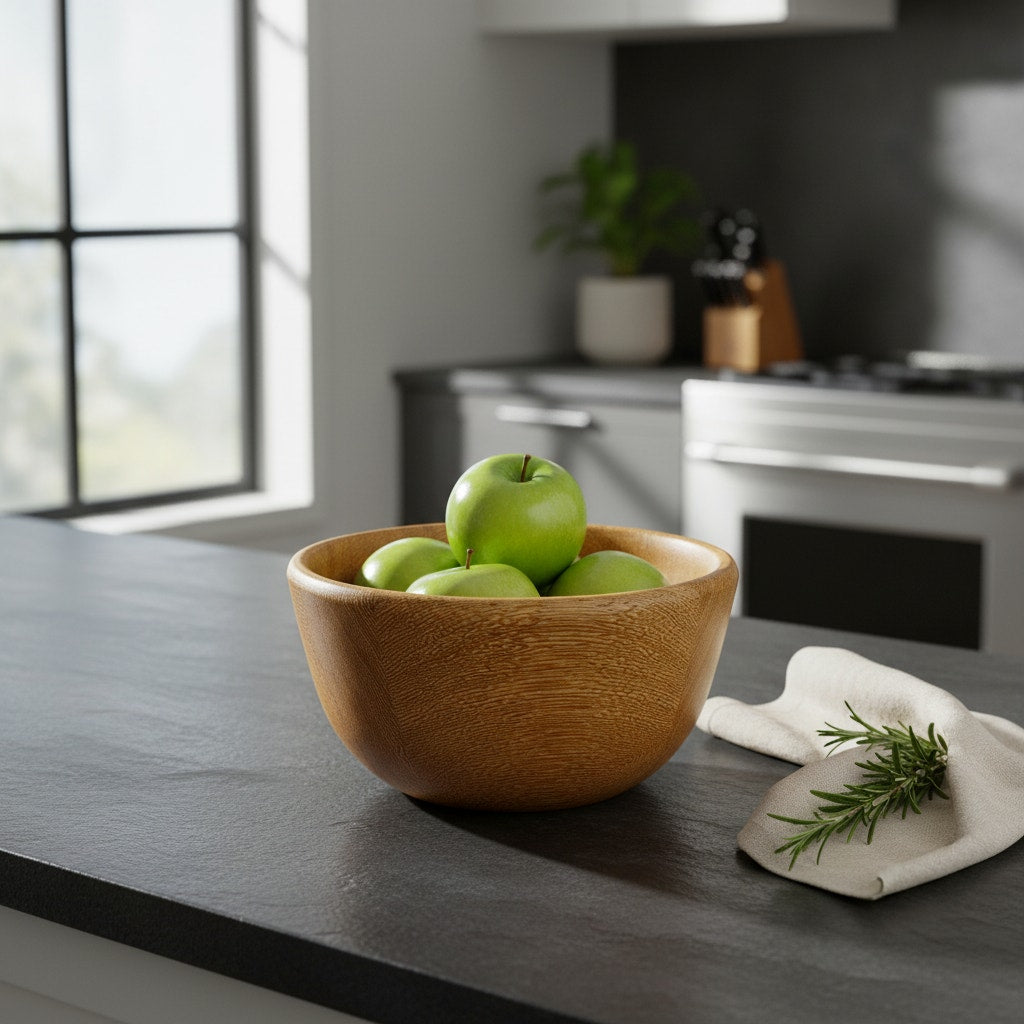 Lati Hardwood Hand Turned Bowl, Handmade Wood Bowl, Unique Wooden Bowl, Functional Kitchenware, Home Decor Bowl