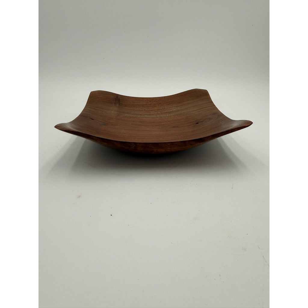 Hand Turned Walnut Square Bowl 8x8x2 for Home Decor, handmade wood bowl, unique centerpiece, functional catchall