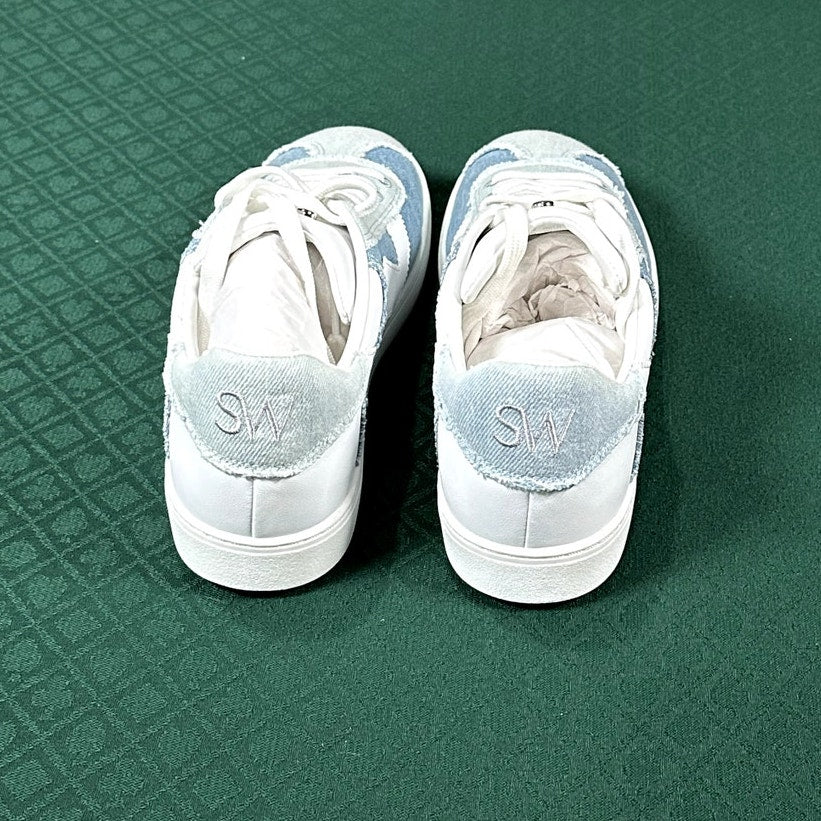 Stuart Weitzman Daryl Sneakers Denim & White NIB Size EU 40 / US 9.5