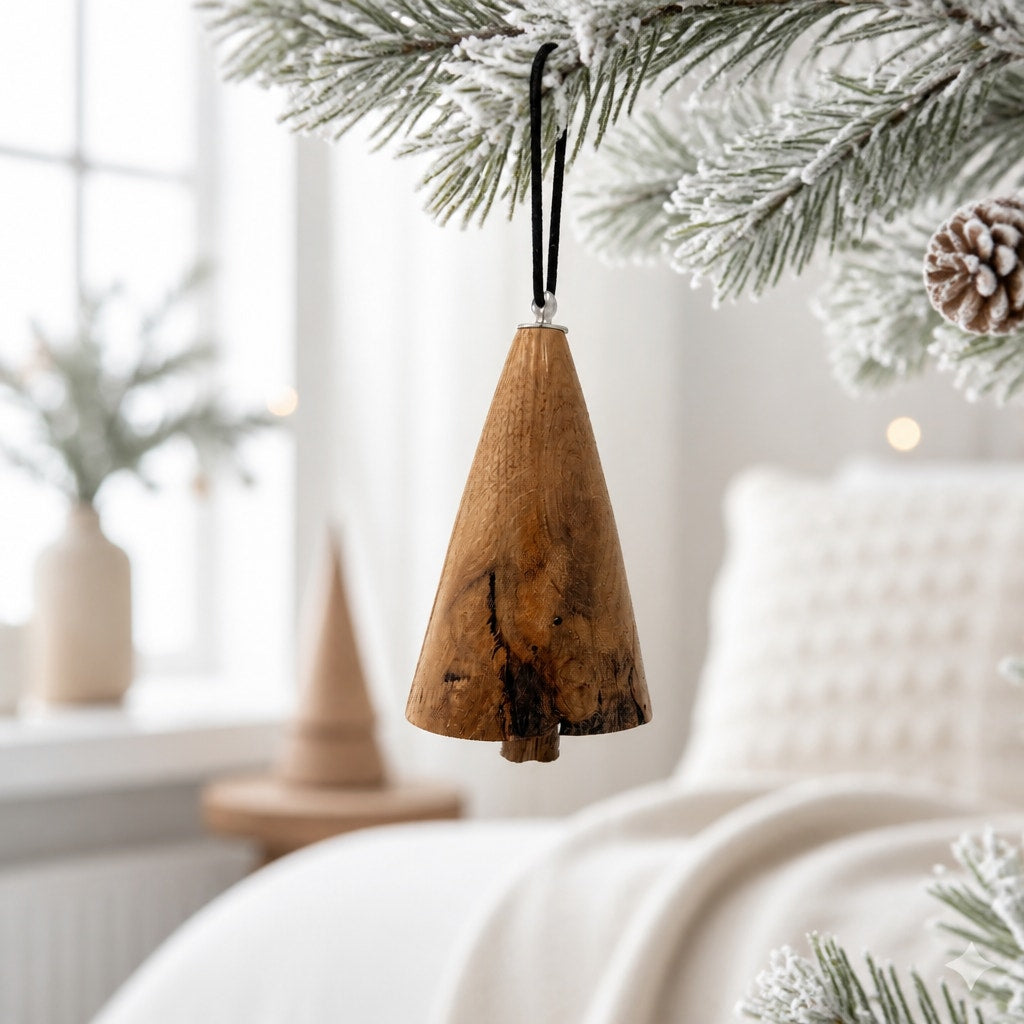 Hand Turned Wooden Christmas Ornament, One of a Kind, Artisan Holiday Decor, 2.5 to 7 Inches