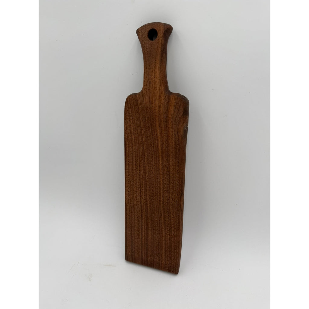Walnut Charcuterie Board with Handle, 14.25 x 3.75 x .75, food safe finish, slim serving paddle, decorative kitchen gift
