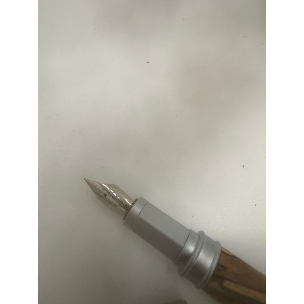 Vertex Fountain Pen in Spalted Tamarind, Hand Turned Barrel, Ink Pump, Cartridge, SKU 1469