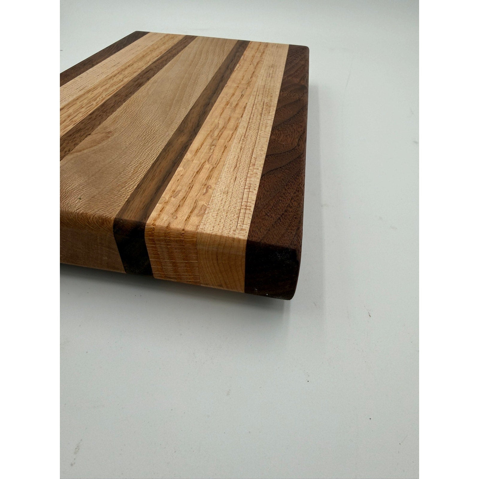 Compact Handmade Wood Cutting Board for Chefs, 11.75 x 7.5 x 1.5, edge grain, assorted hardwood mix, board oil conditioned