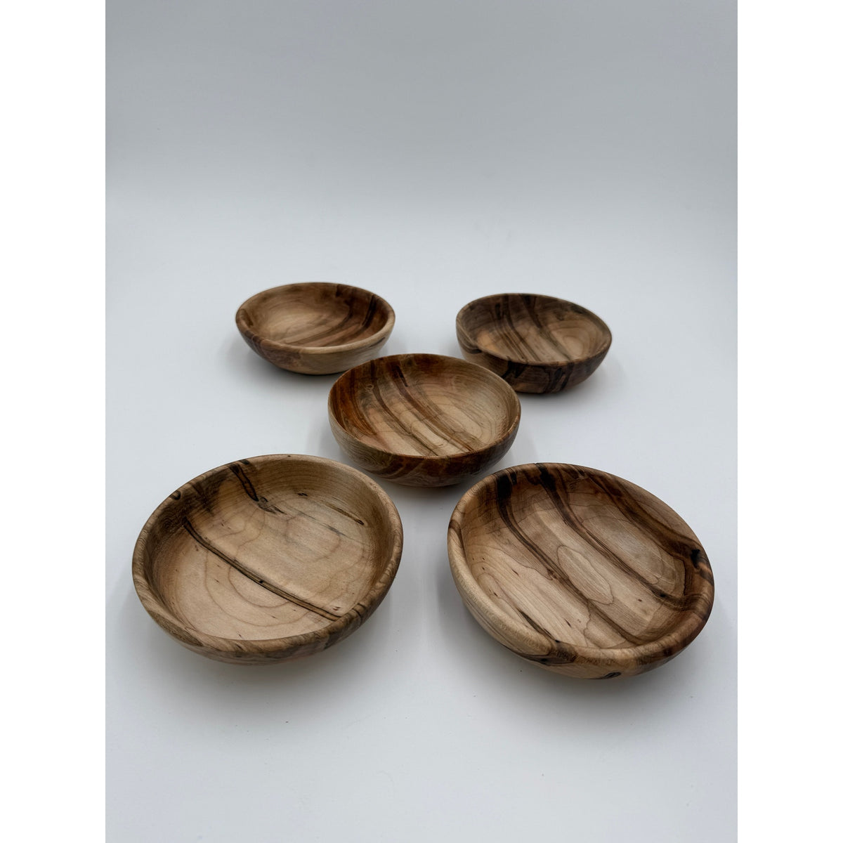 Ambrosia Maple Individual Salad Bowls, Set of 5, Handcrafted Wood, 5.25 x 1.75 Inches, SKU 1467