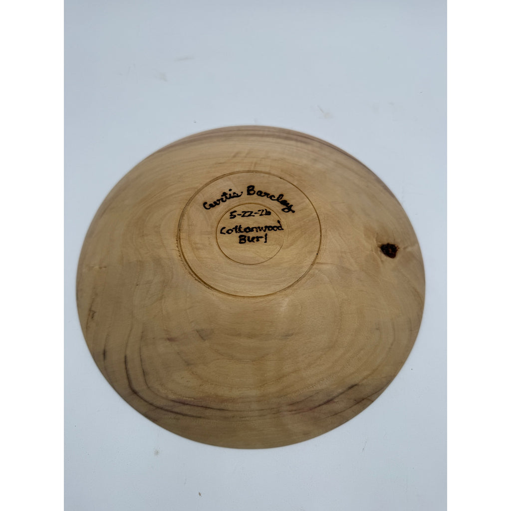 Cottonwood Burl Hand Turned Serving Bowl, 11.25 x 2 in, artisanal wood decor, functional centerpiece, durable finish