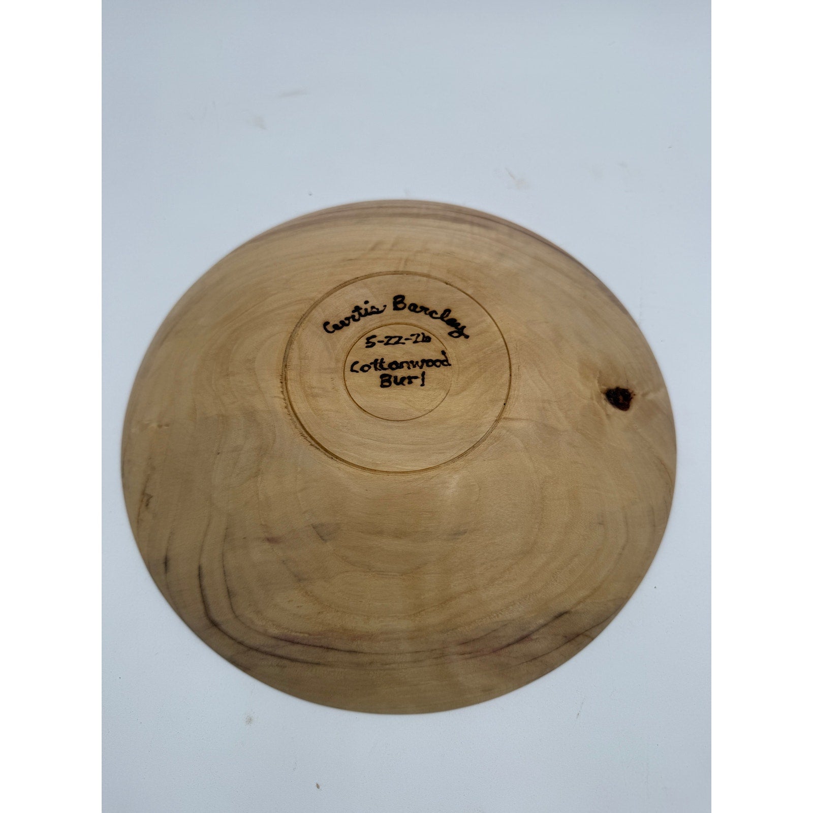 Cottonwood Burl Hand Turned Serving Bowl, 11.25 x 2 in, artisanal wood decor, functional centerpiece, durable finish