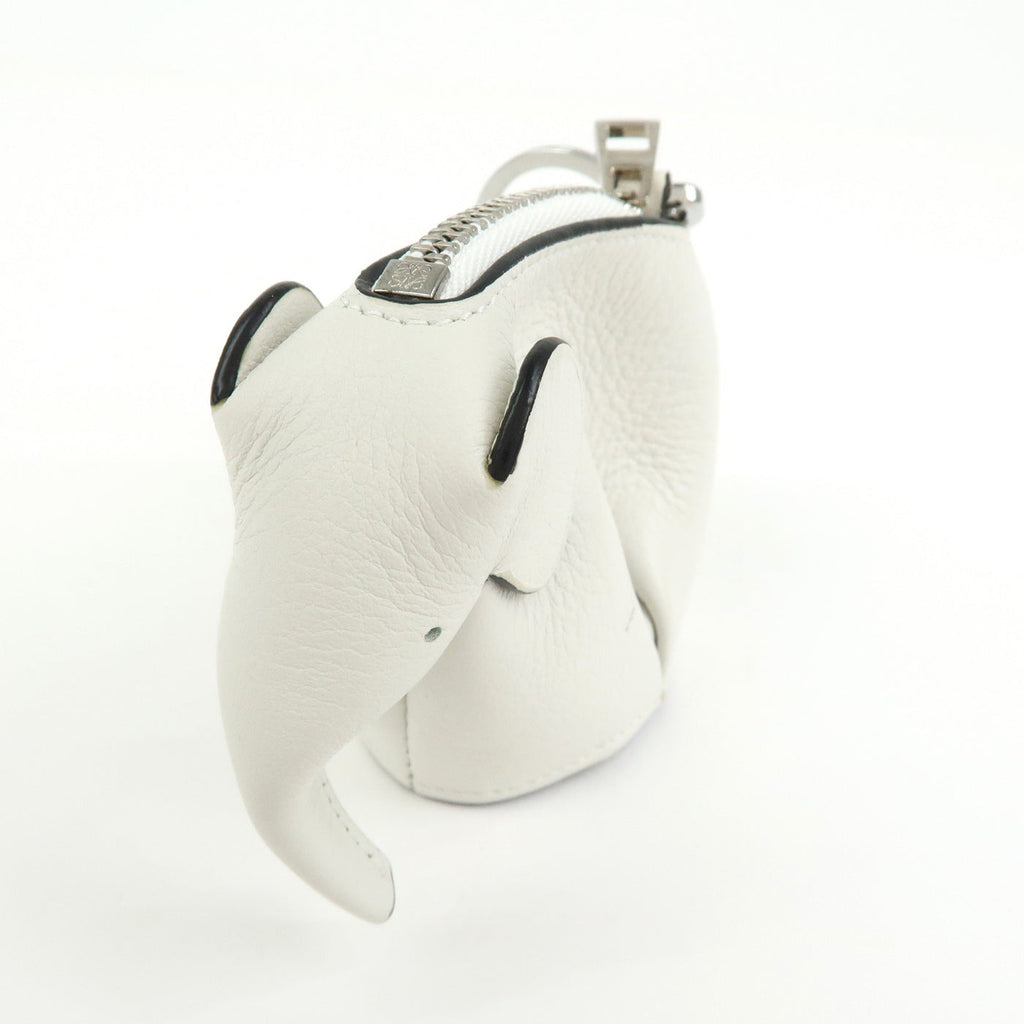 6690 - Loewe Calf Leather Elephant Coin Purse White