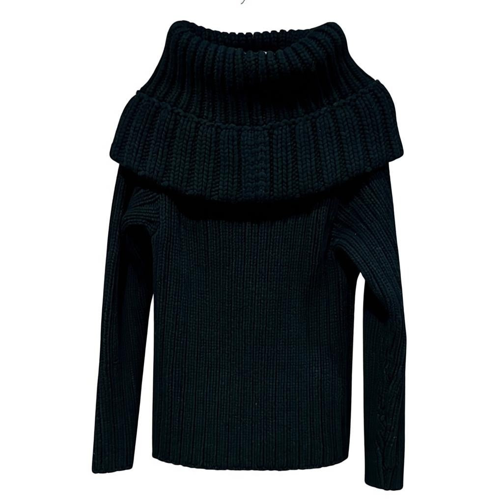 Alexander McQueen Black Cowl Neck Sweater Size XL NWT