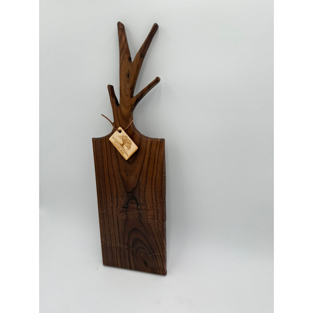 Walnut Charcuterie Board with Twig Handle, 25x7x1, food safe finish, serving tray, cheese board, handmade